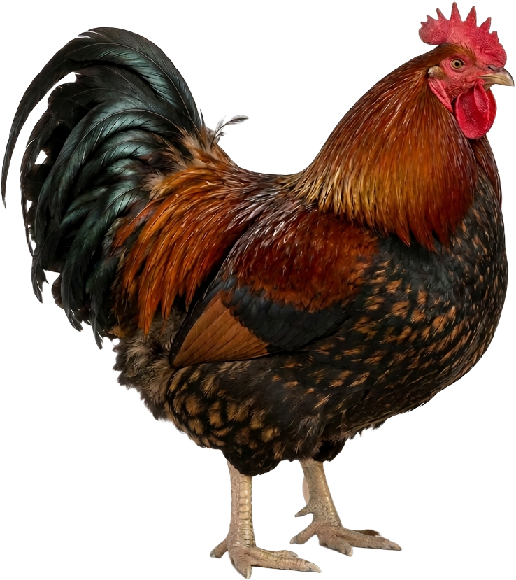 Galo GSB (Galinha Sertaneja Balão) e ovos férteis — imagem ilustrativa